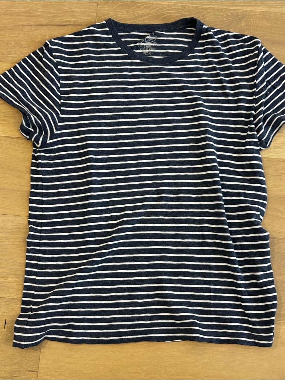 J. Crew Navy and White Striped Short Sleeve Tee